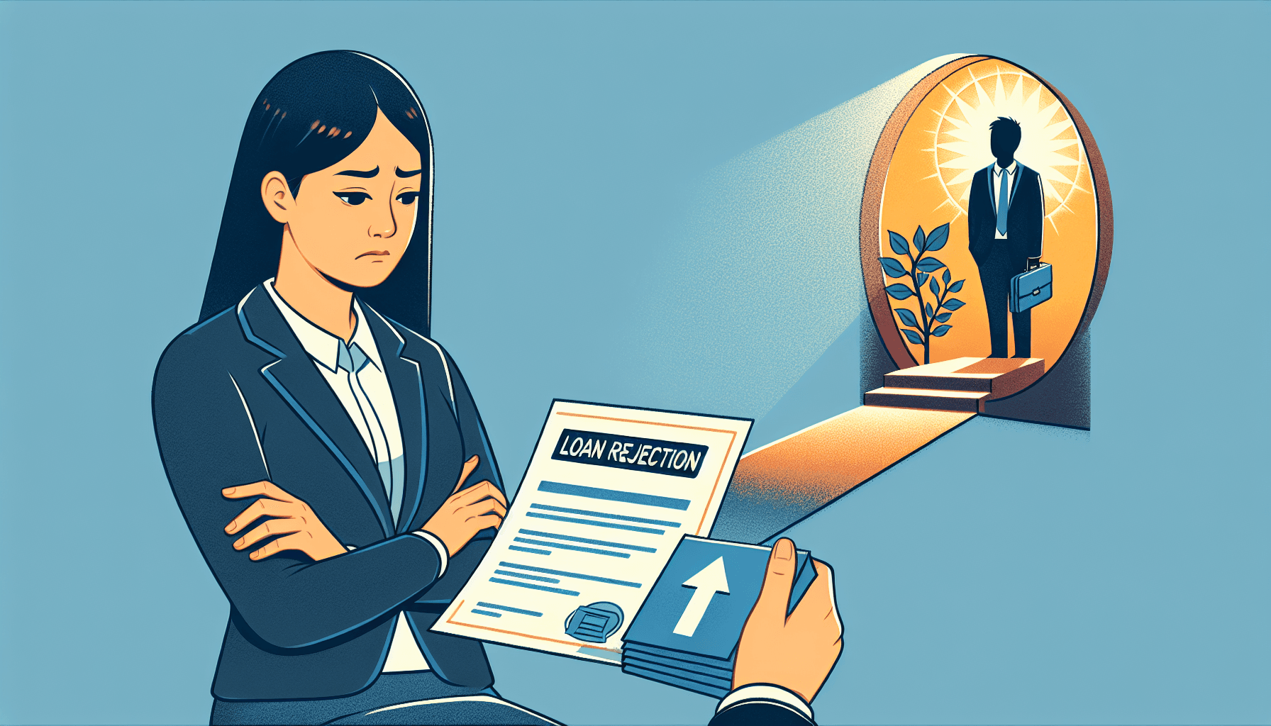 대출 거절 후 극복 전략 일러스트